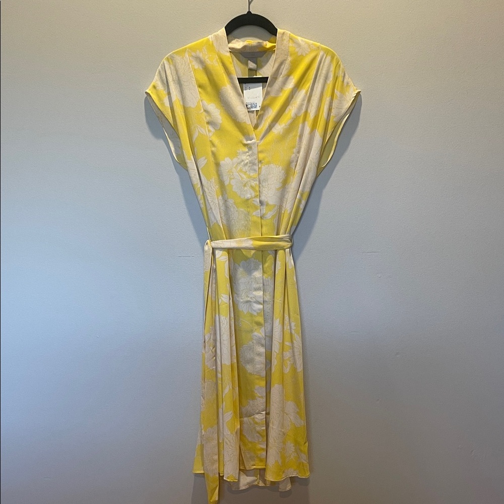 Yellow Floral Midi Dress